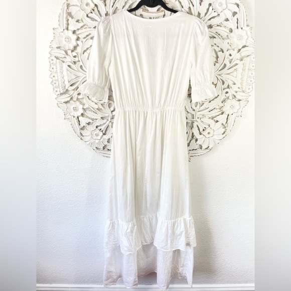 {Gal Meets Glam} Anthropologie Blakely White Cotton Ruffle Midi Dress, Size 2 - Picture 5 of 8